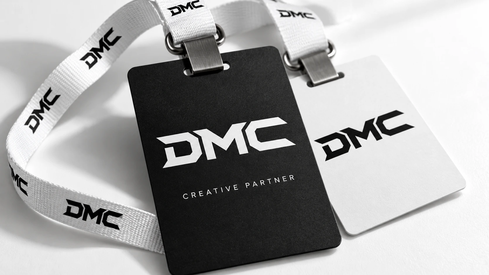 DMC creative partner credentials and woven lanyards