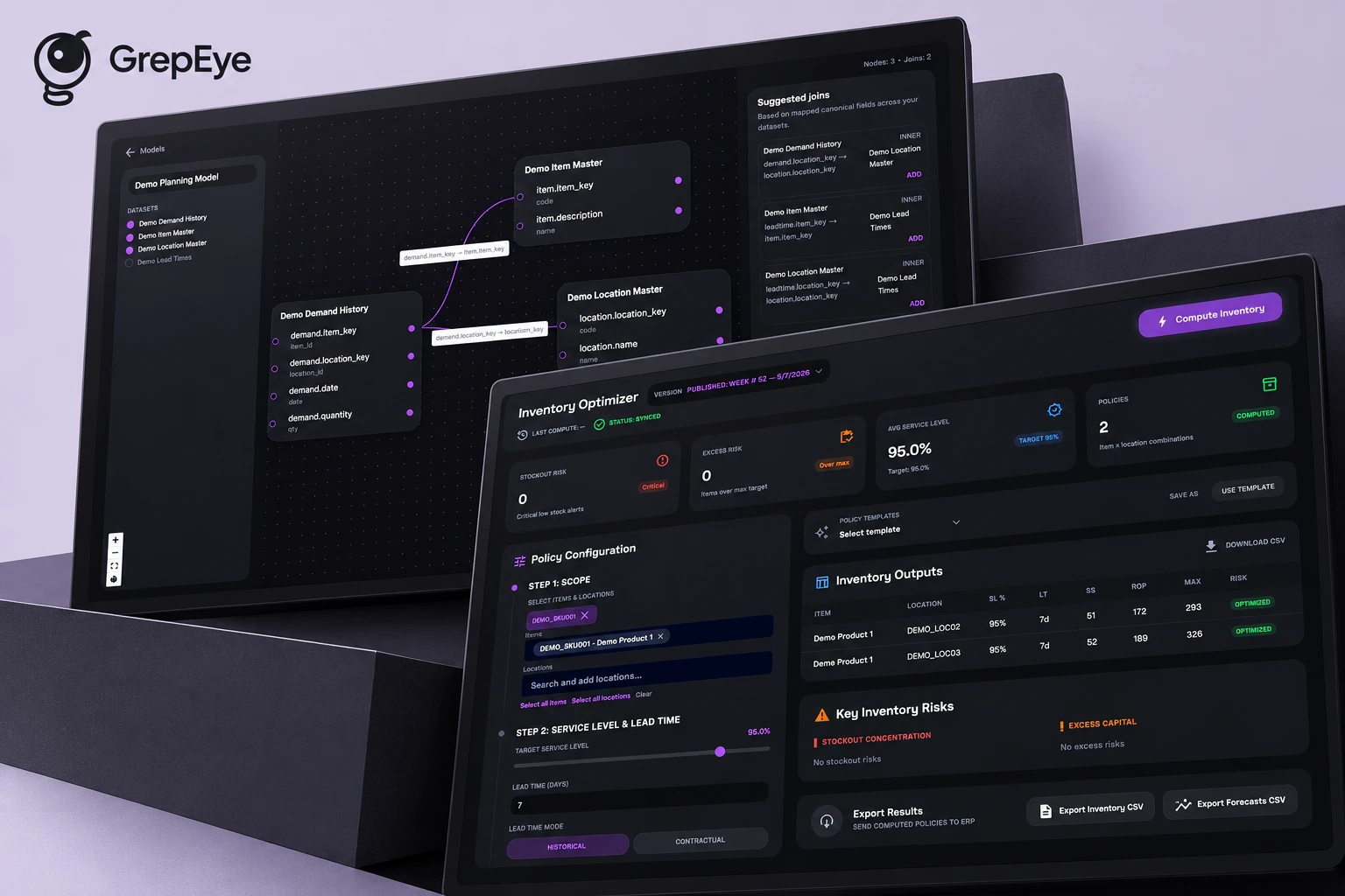 GrepEye interface and workflow presentation