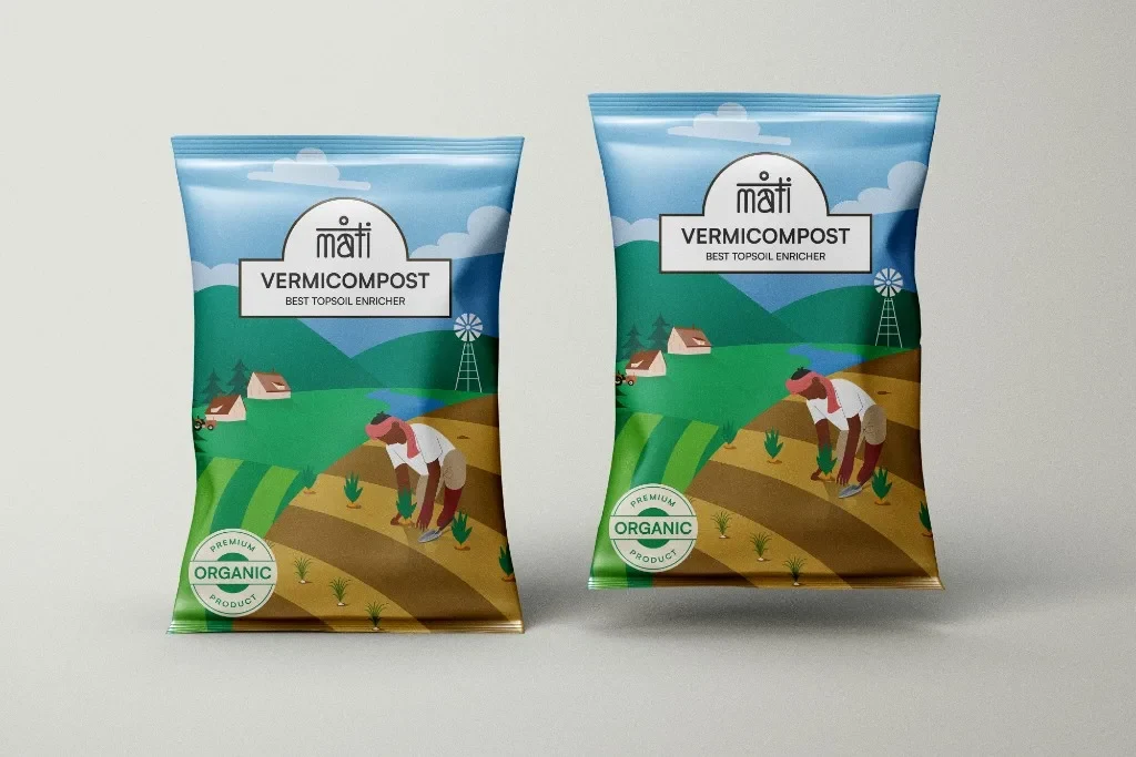 The original pouch design and its front-of-pack hierarchy